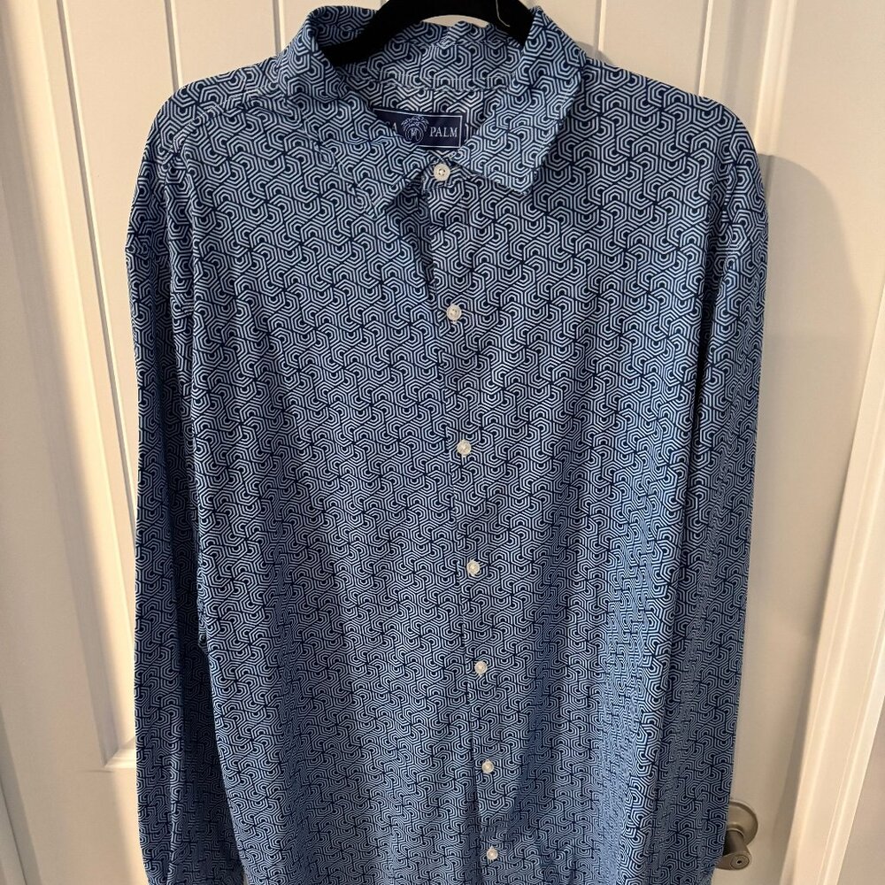 Usa Palm Button Down Xxl Performance Material Lik… - image 1